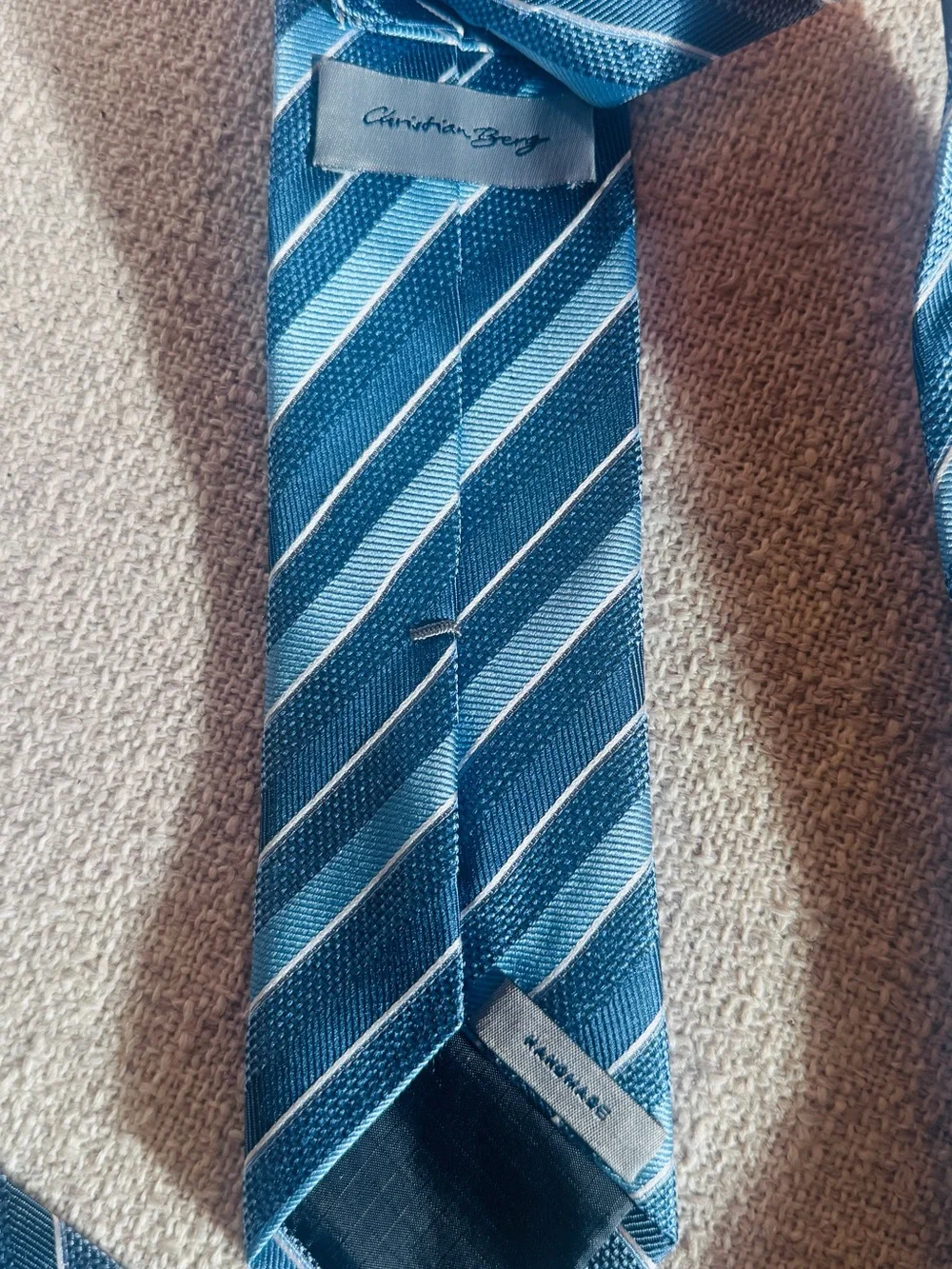 Italian Cristian Burg Blue Striped Men's Tie